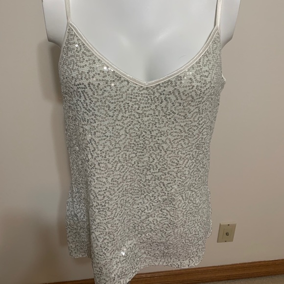 Express Tops - Sexy and sparkly white sequin tank🤍